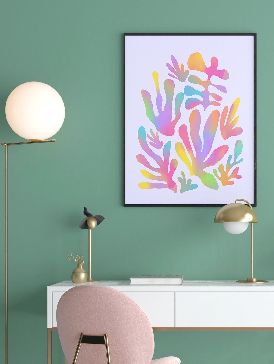 Joyful Colorful Matisse Cutouts Abstract Pastel Boho Art Print - Image 3