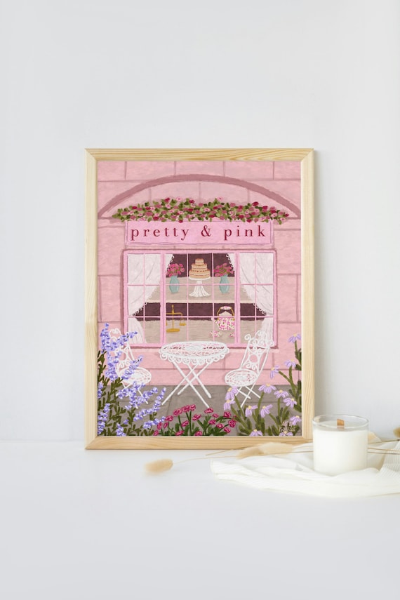 Pretty Pink Café Coffee Shop, Kitchen Wall Art