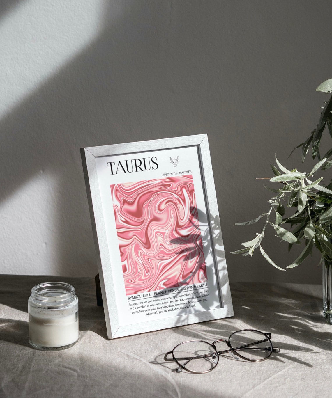 Taurus Zodiac Art Print, Astrology Wall Art - Image 3