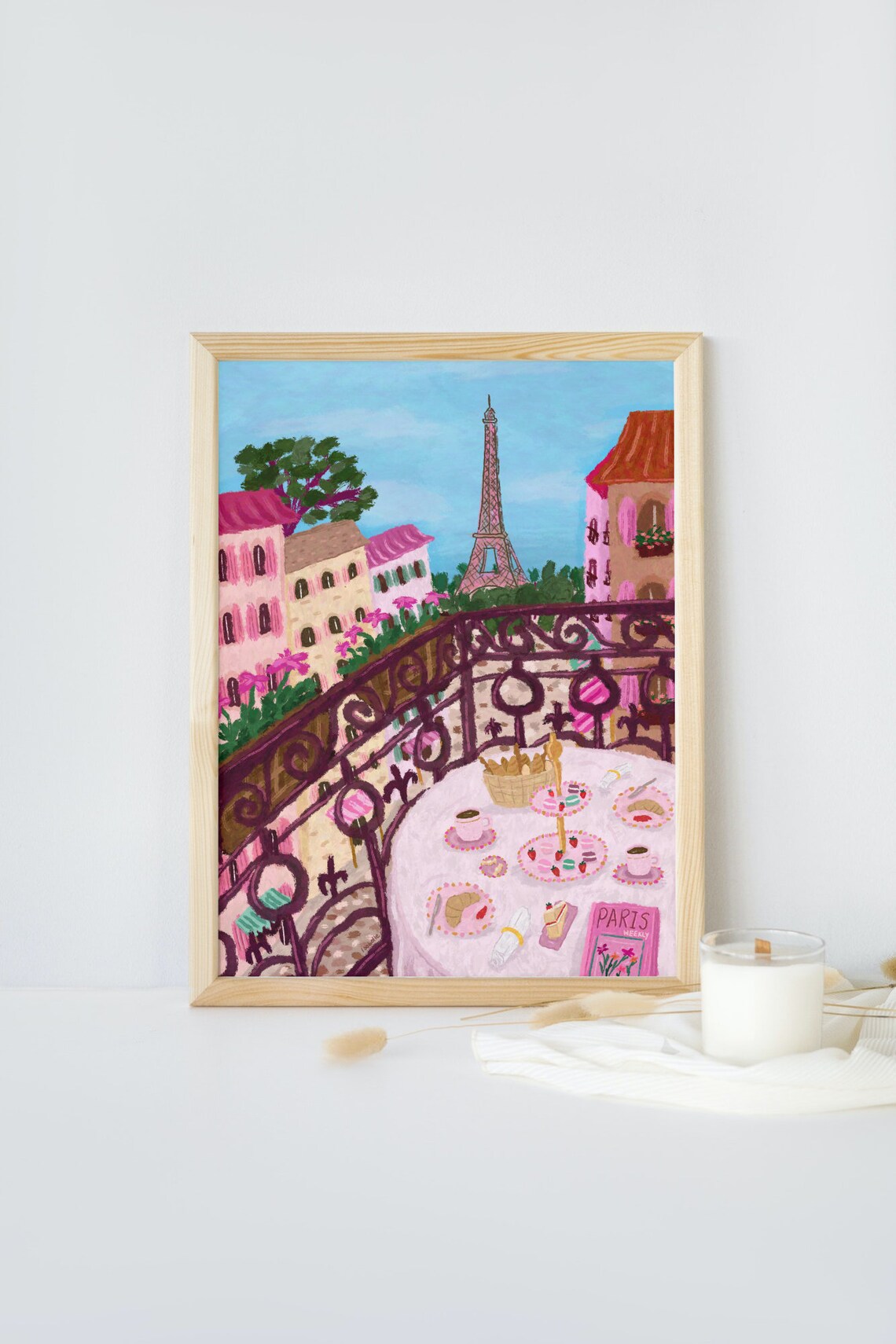 Paris Eiffel Vintage Travel Poster
