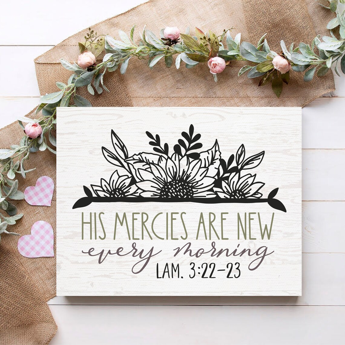 His Mercies Are New Every Morning Faux Wood Art Print - Image 3