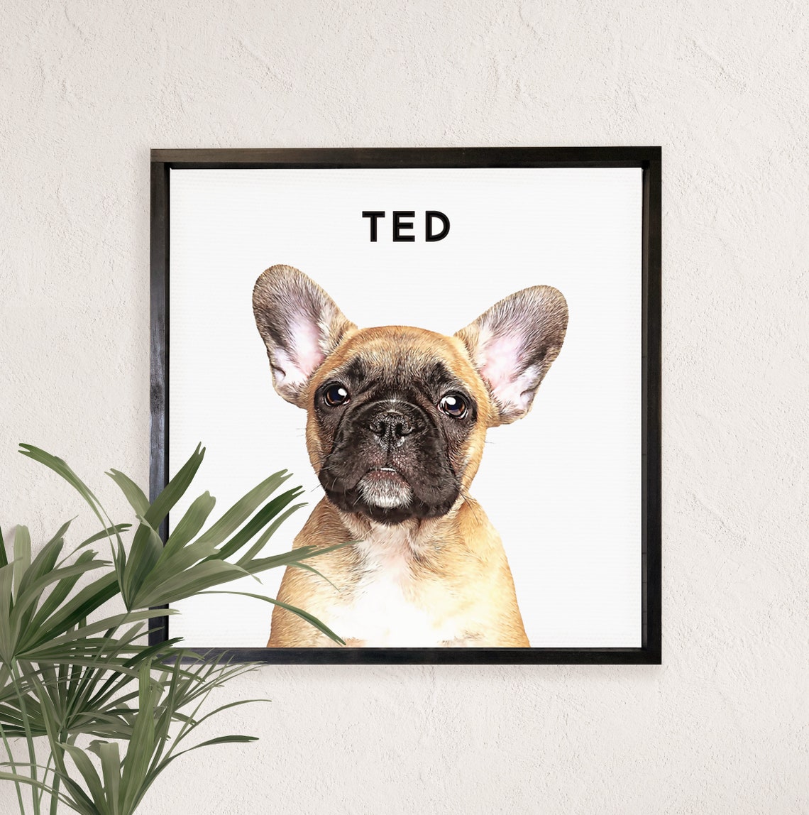 Custom Oil Effect Dog Portrait Print Personalized Pet Lover Gift