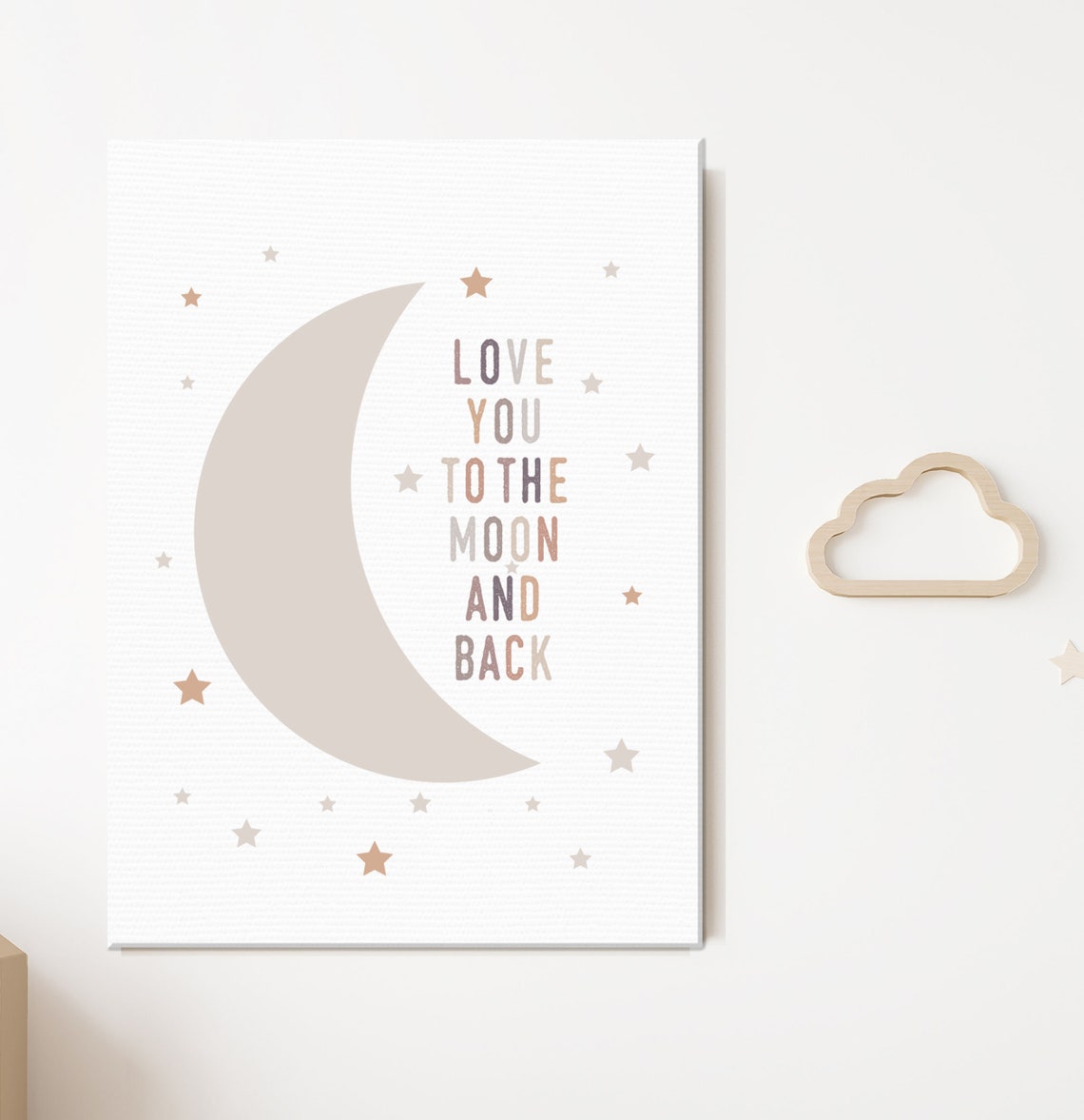 Love You To The Moon And Back Sweet Celestial Nursery Wall Art - Image 3