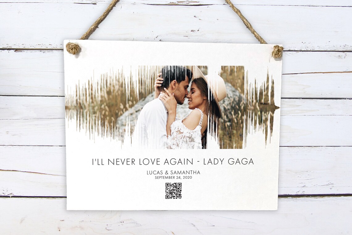 Soundwave QR Code First Dance Photo Gift Poster - Image 2