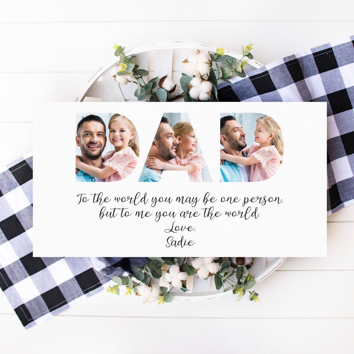 Custom Dad Photo Letter Collage To The World You Are The World Poster - Image 3