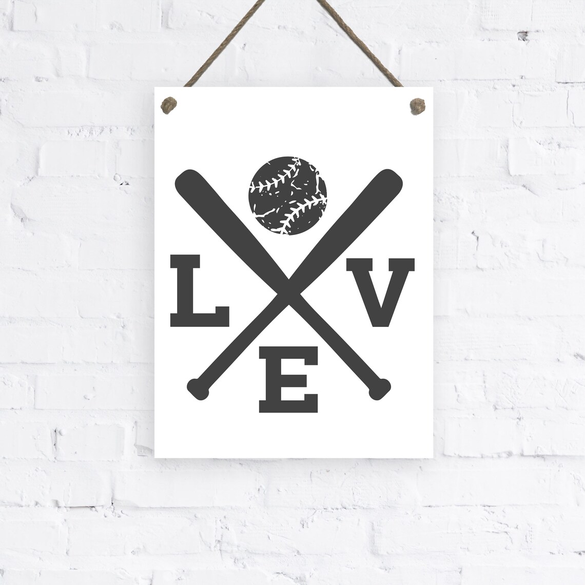 Baseball Love Crossed Bats Vintage Graphic Sports Fan Wall Poster - Image 2