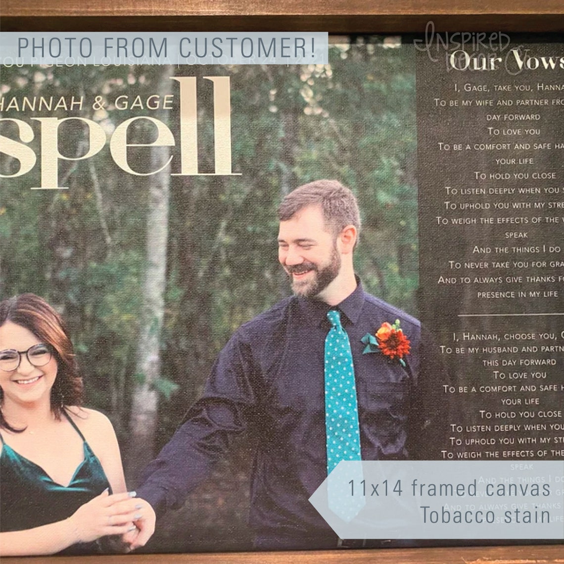 Our Vows Custom Wedding Photo Keepsake Poster With Names And Date - Image 2