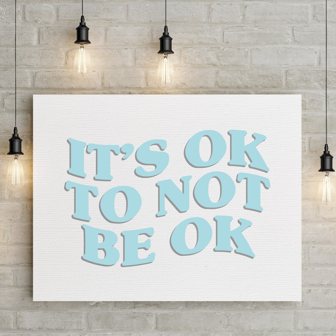 Its Ok To Not Be Ok Mental Health Awareness Retro Quote Poster - Image 3