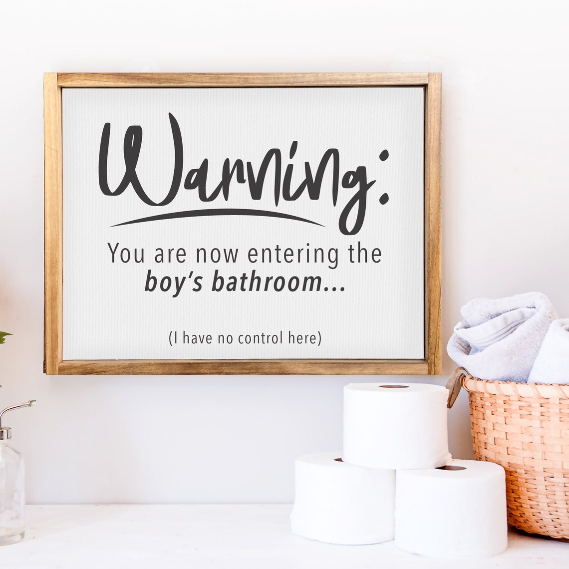 Warning You Are Now Entering The Boys Bathroom Funny Bathroom Signs Cute Washroom Home Signs Adult Humor Wall Art Humorous Decor - Image 3