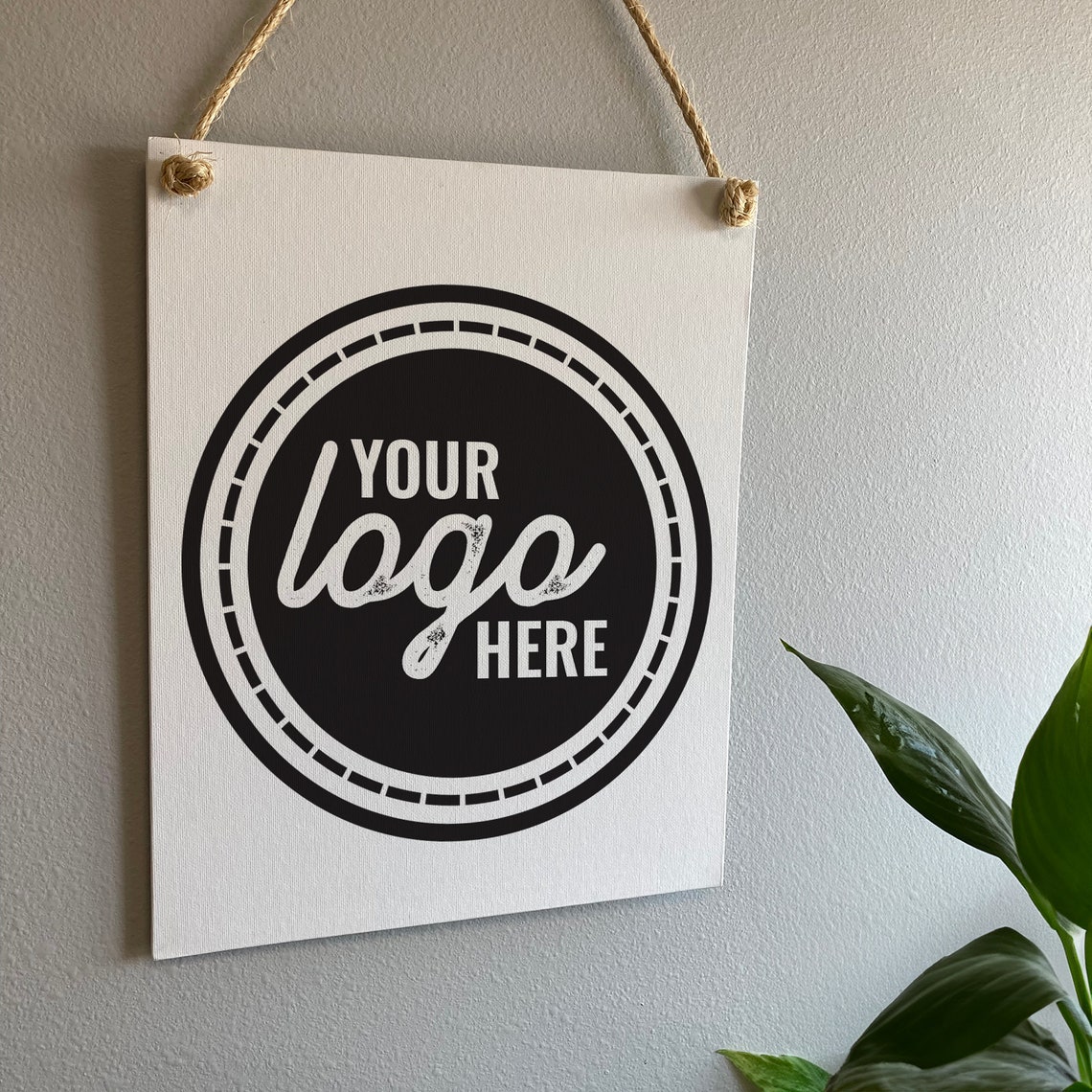 Your Logo Here Custom Business Logo Hanging Rope Board Poster - Image 3