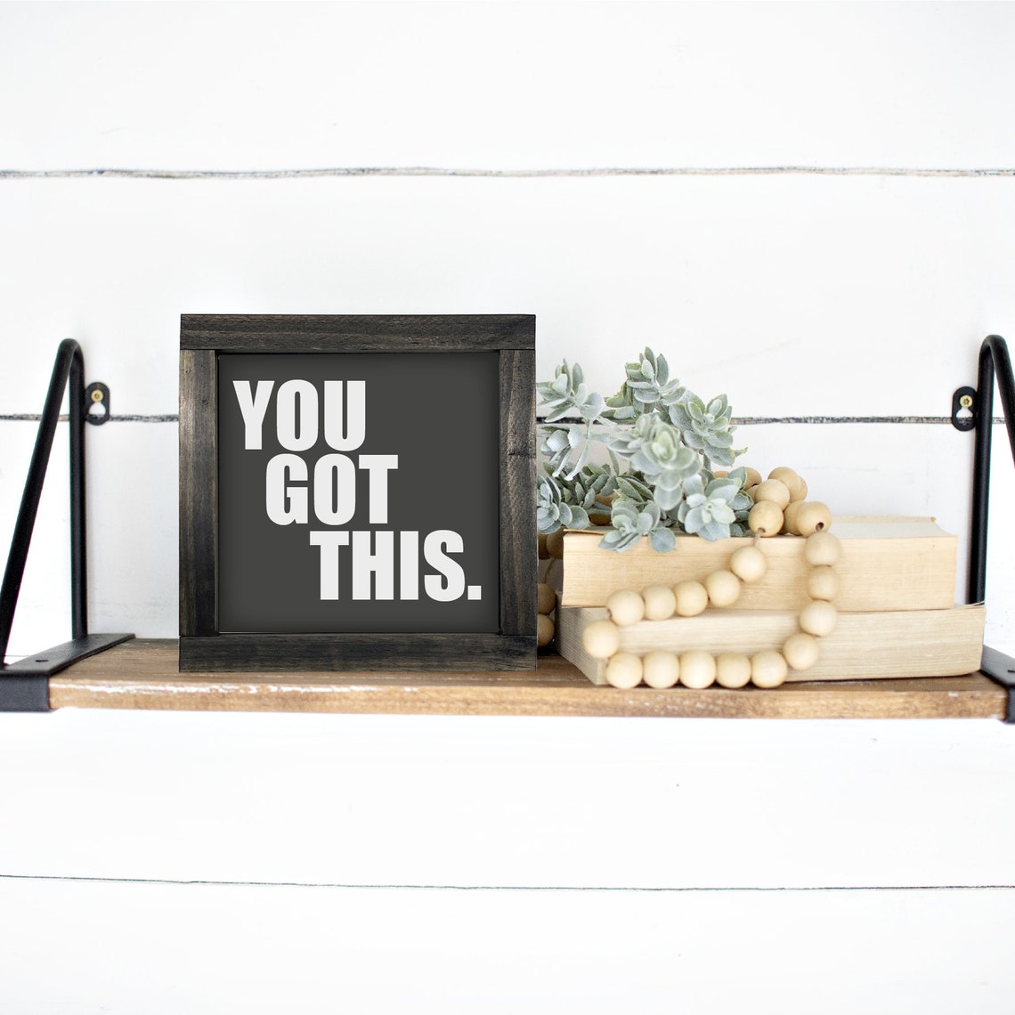 You Got This Motivational Quote Farmhouse Wood Framed Wall Sign Poster - Image 3