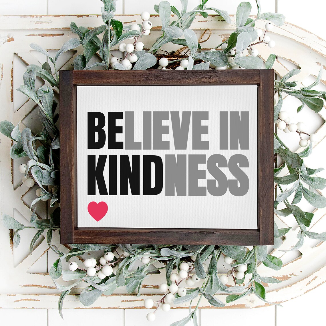 Believe In Kindness Motivational Quote Art Print - Image 3