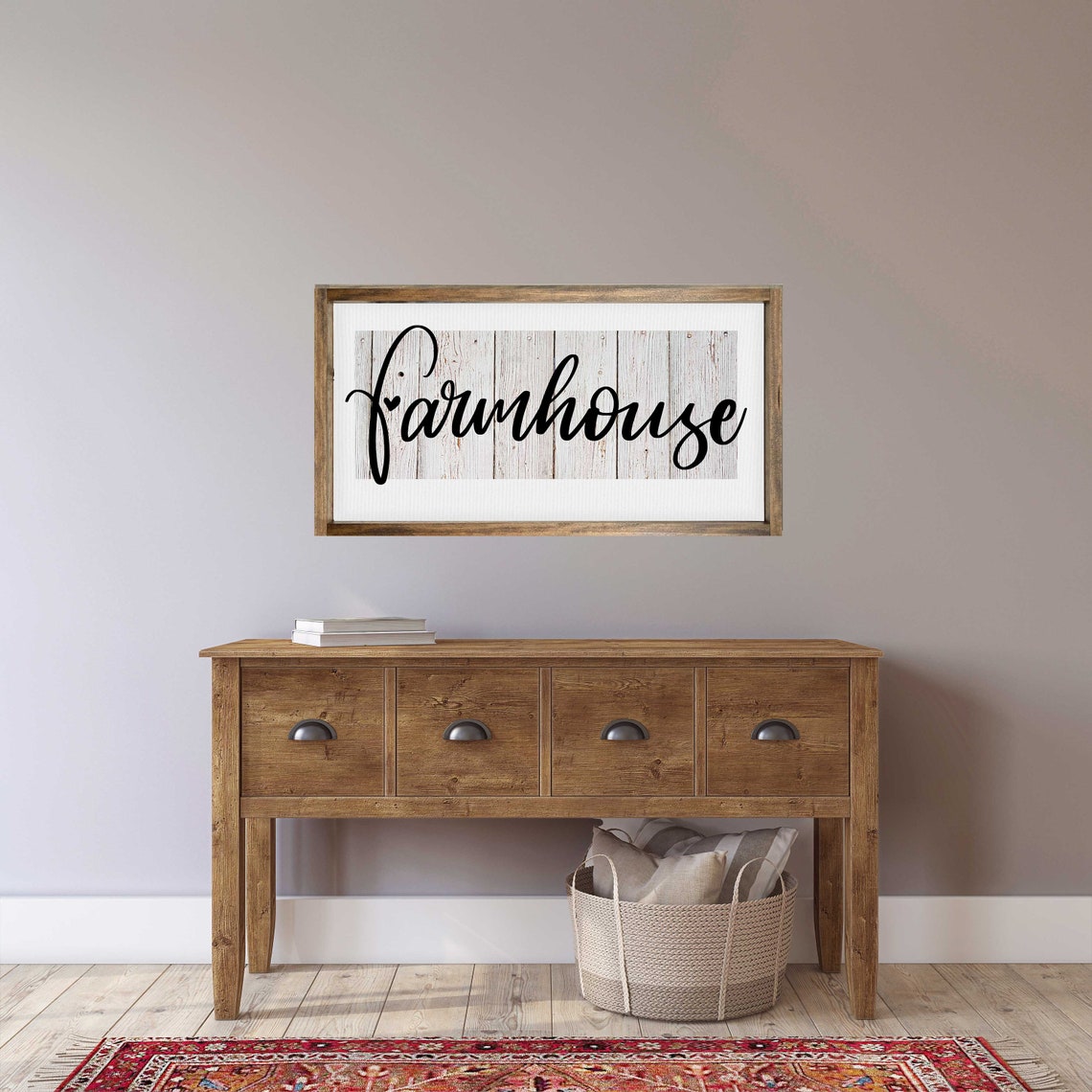 Farmhouse Script Whitewashed Wood Rustic Entryway Wall Poster - Image 3