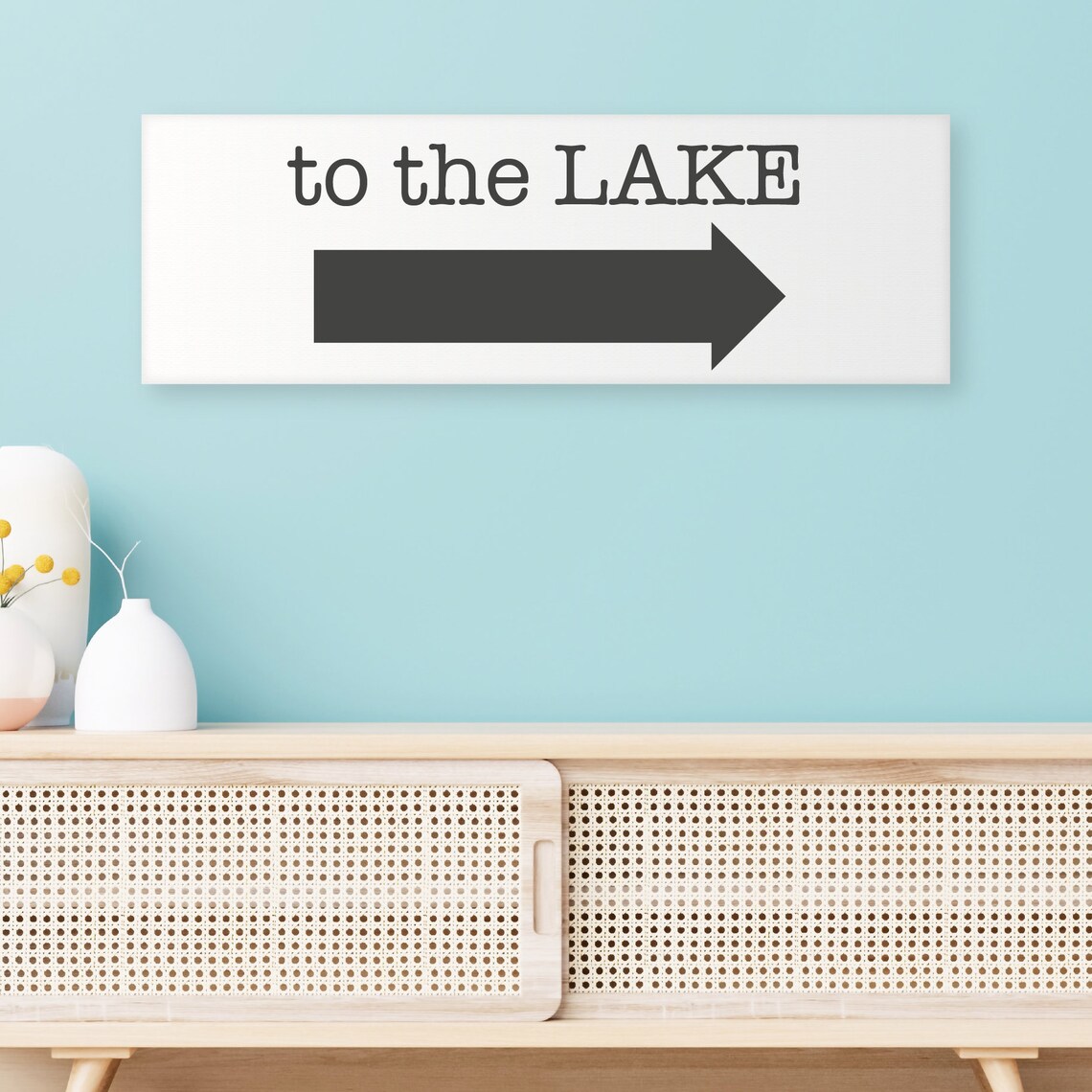 To the Lake Arrow Directional Sign Farmhouse Lake House Decor Poster - Image 3