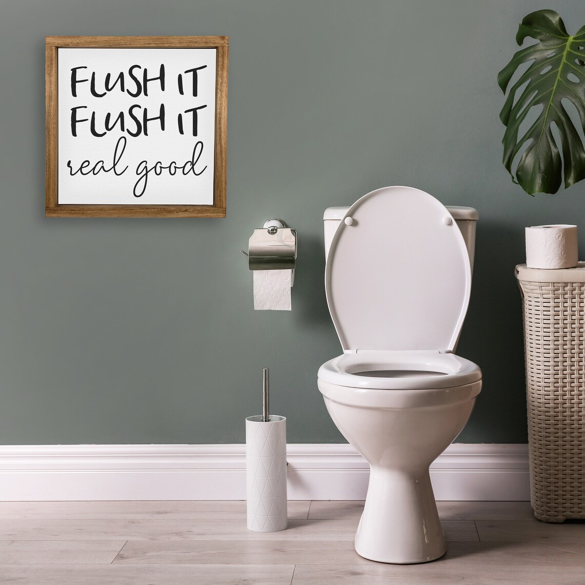 Flush It Real Good Bathroom Humor Art Print - Image 3
