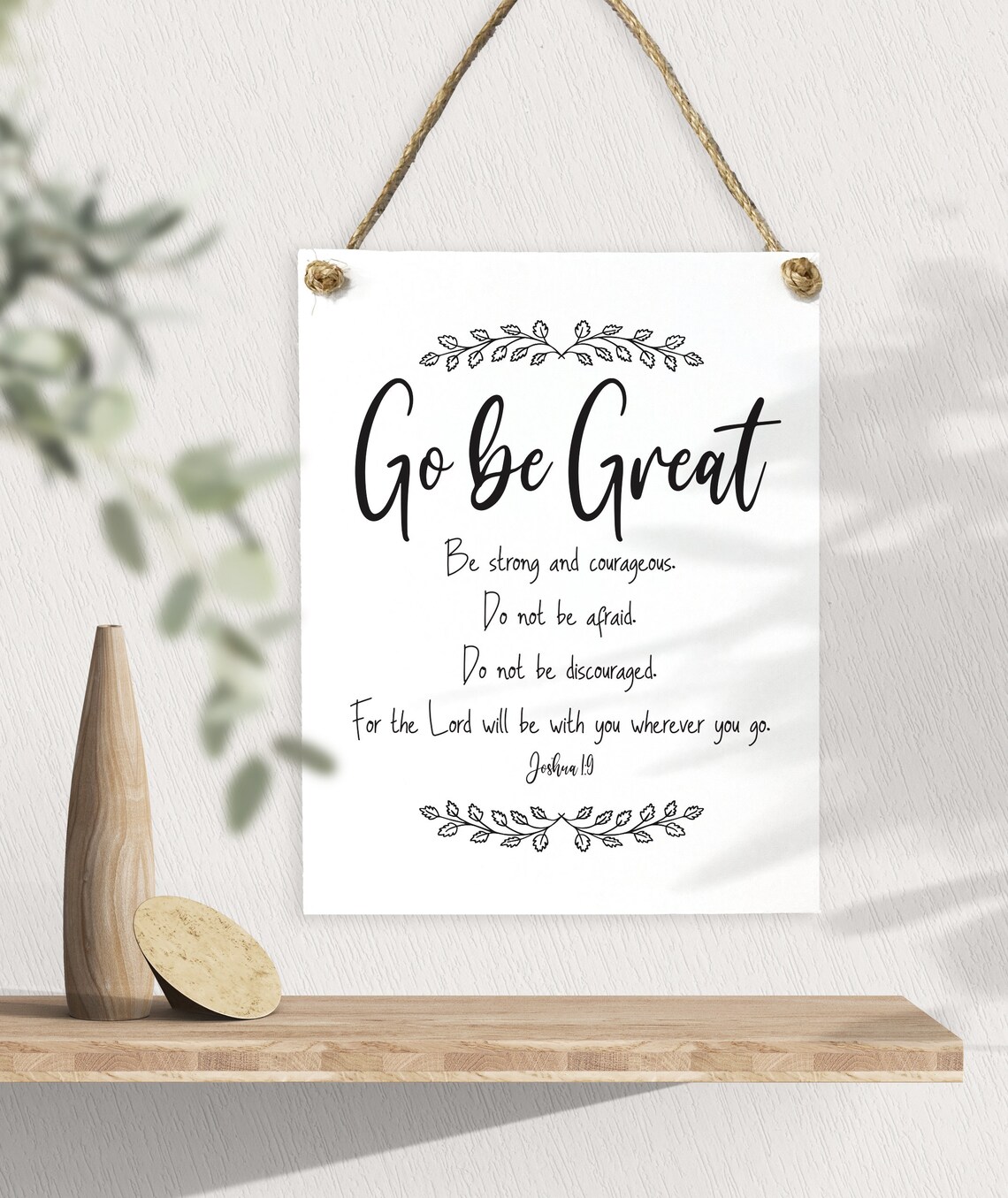 Go Be Great Joshua 1 9 Christian Bible Verse Wood Framed Wall Art - Image 2