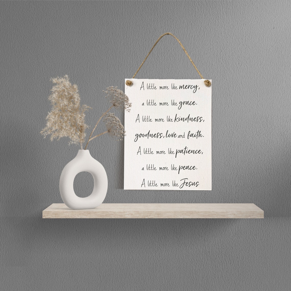 A Little More Like Jesus Christian Faith Boho Grace Quote Poster - Image 2