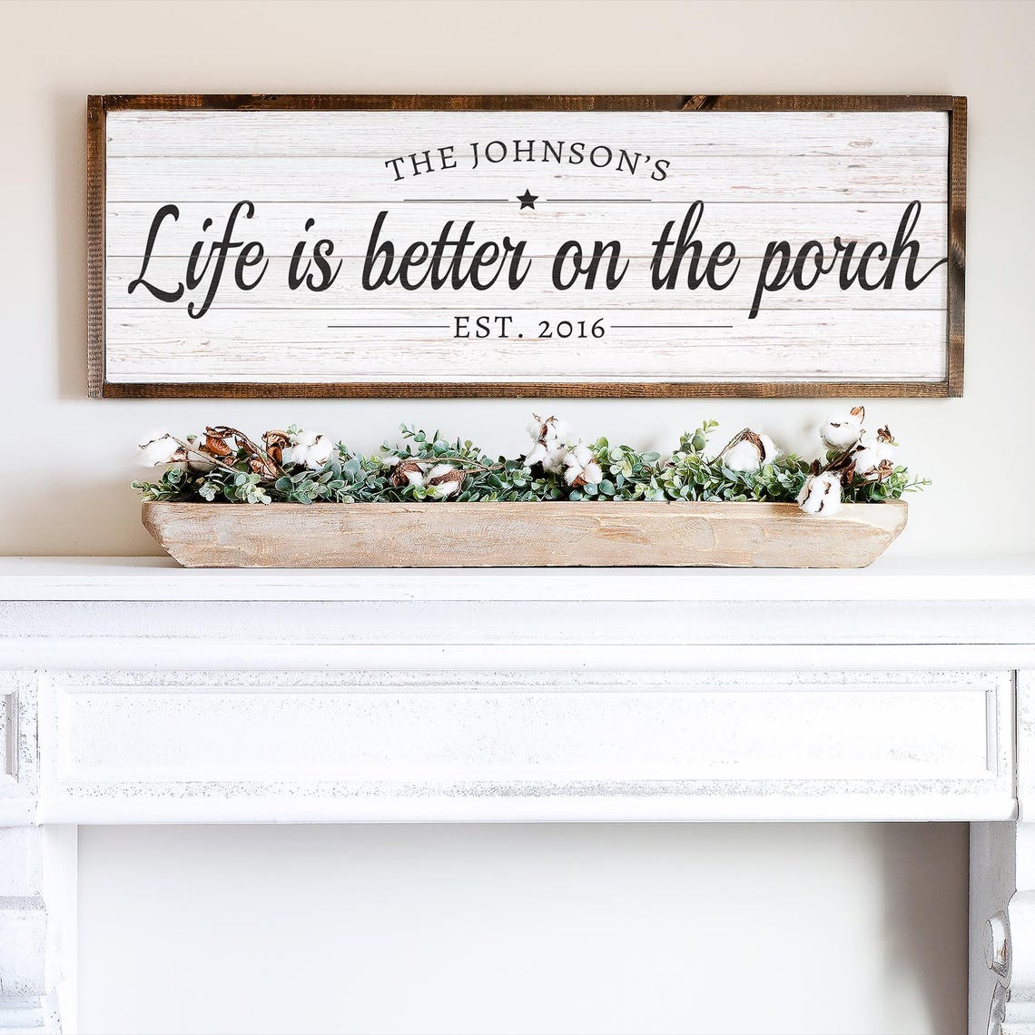 Life Is Better On The Porch Custom Family Name Rustic Sign Poster