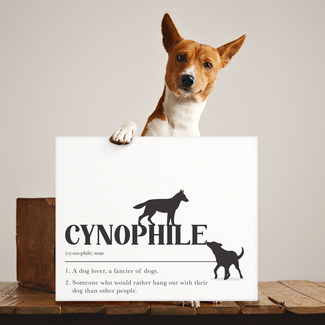 Cynophile Definition Dog Lover Funny Quote Silhouette Poster - Image 3