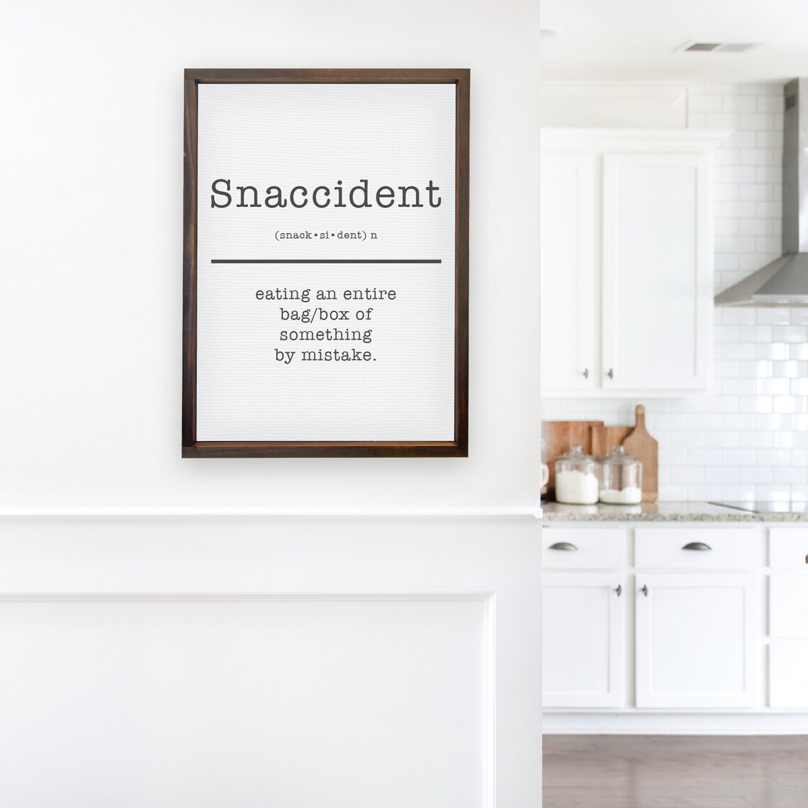 Snaccident Definition Funny Kitchen Wall Art Print - Image 3