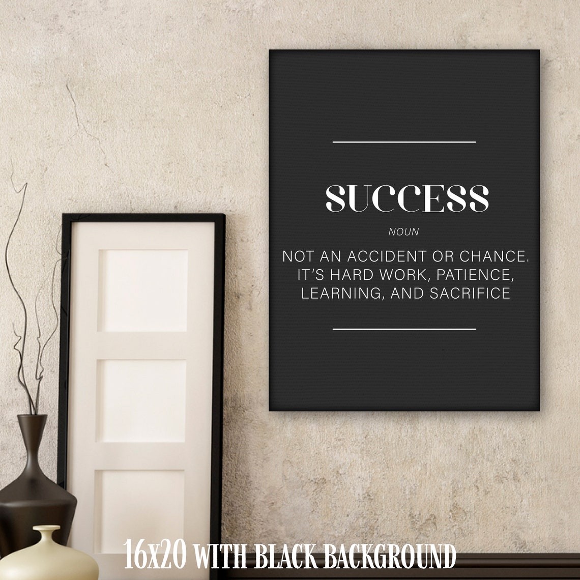 Success Noun Definition Motivational Office Success Quote Poster - Image 3
