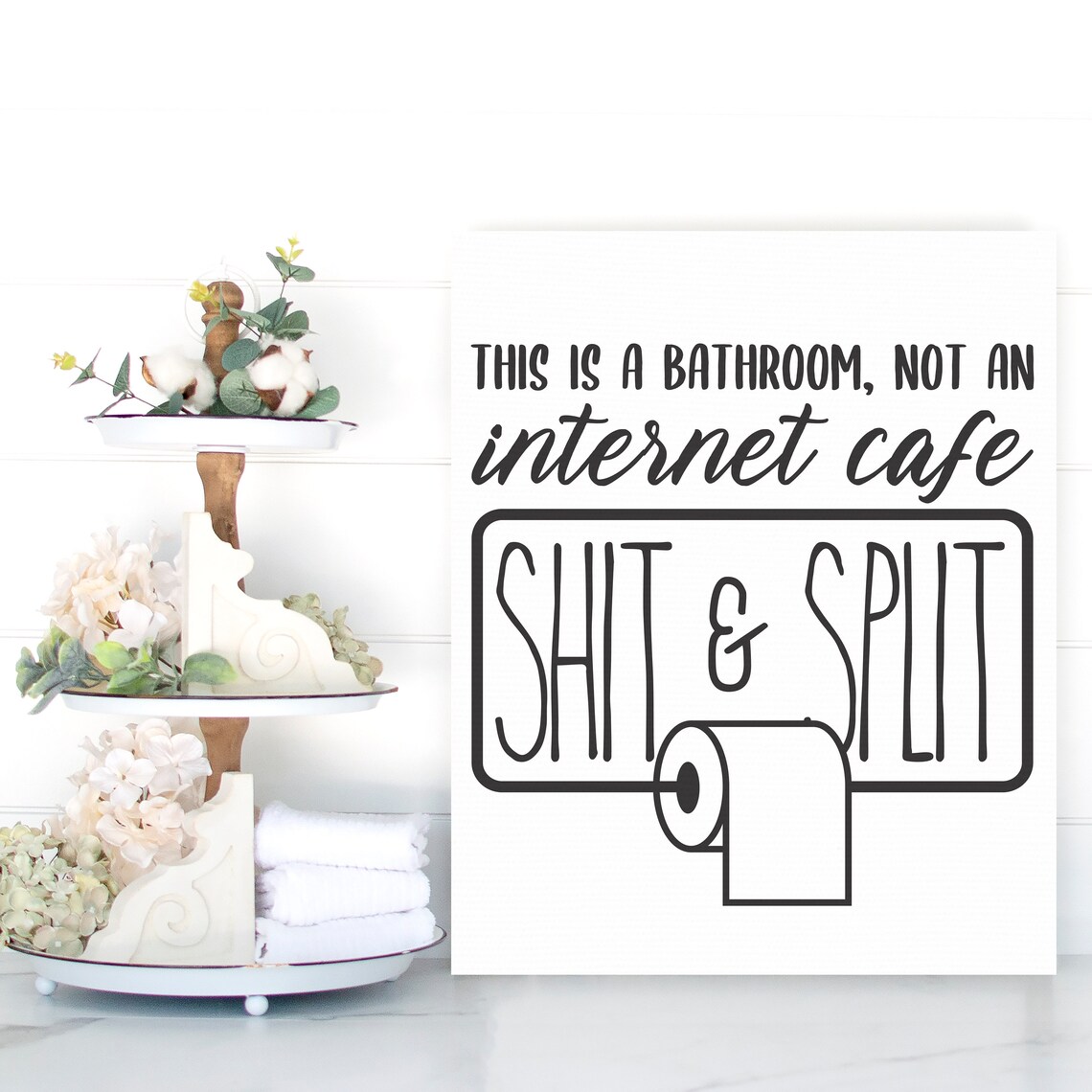 Funny Bathroom Sign "Not an Internet Cafe" Toilet Paper Humor Poster - Image 3