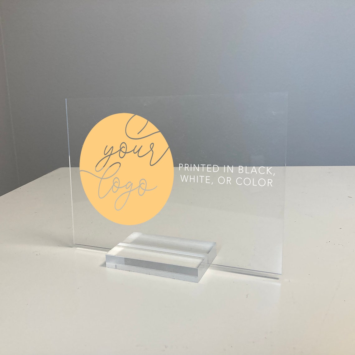 Your Own Logo On Clear Acrylic Plaque Custom Small Business Print - Image 3