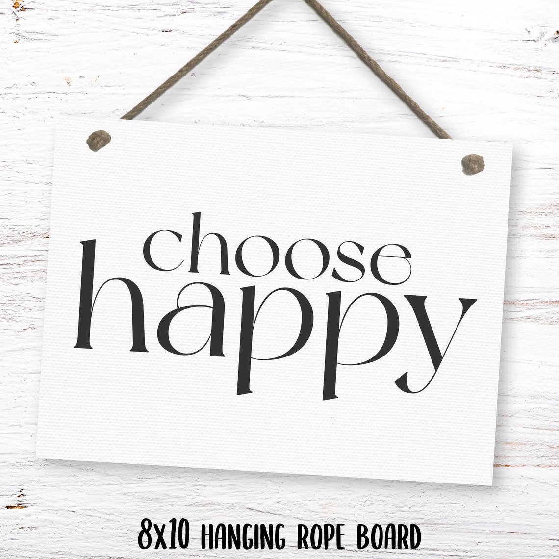 Choose Happy Large Black Serif Typography Farmhouse Sign Poster - Image 2