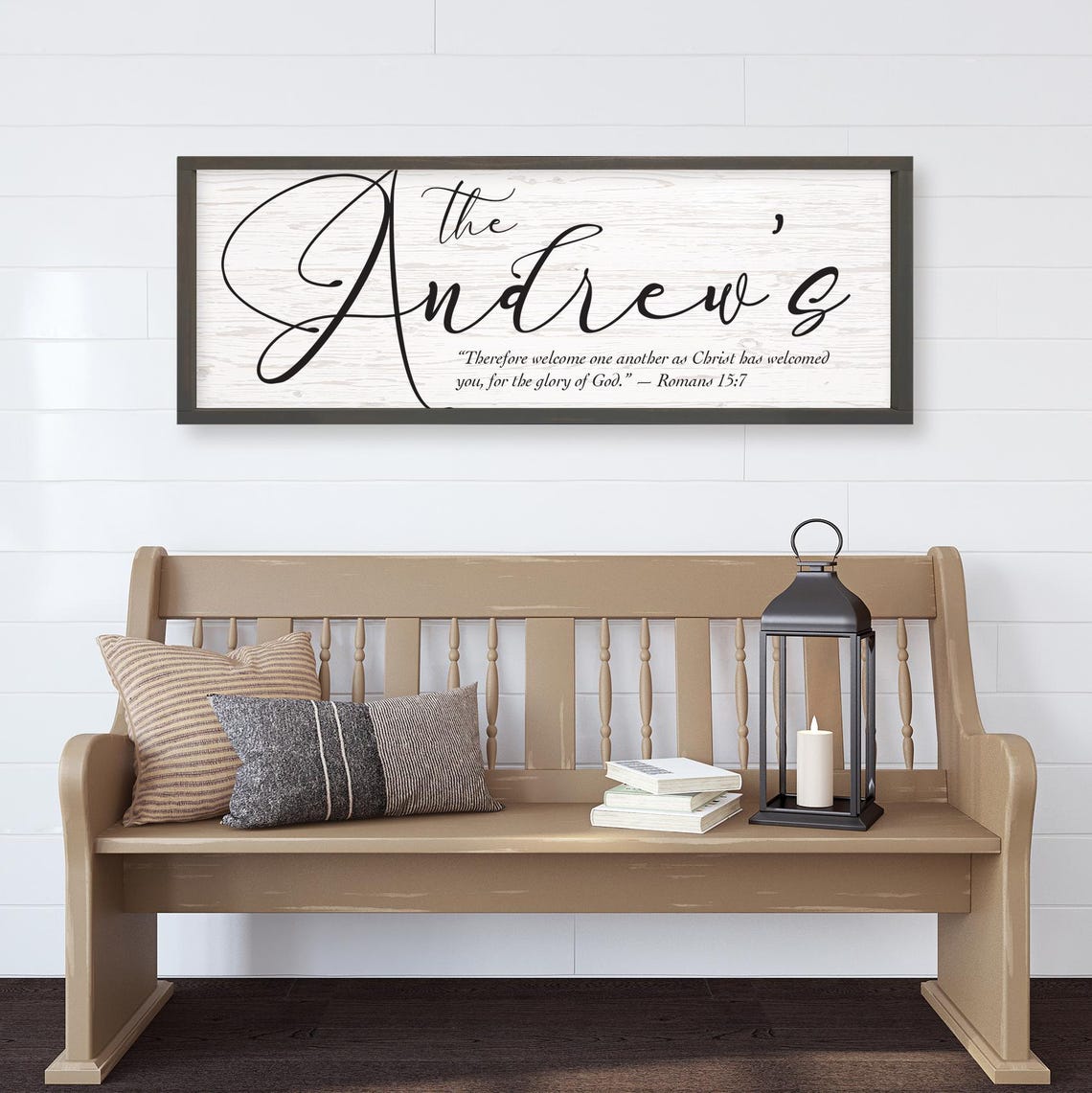 Your Name Bible Verse White Wood Texture On Framed Wood Custom Name Your Scripture Wood Framed Sign