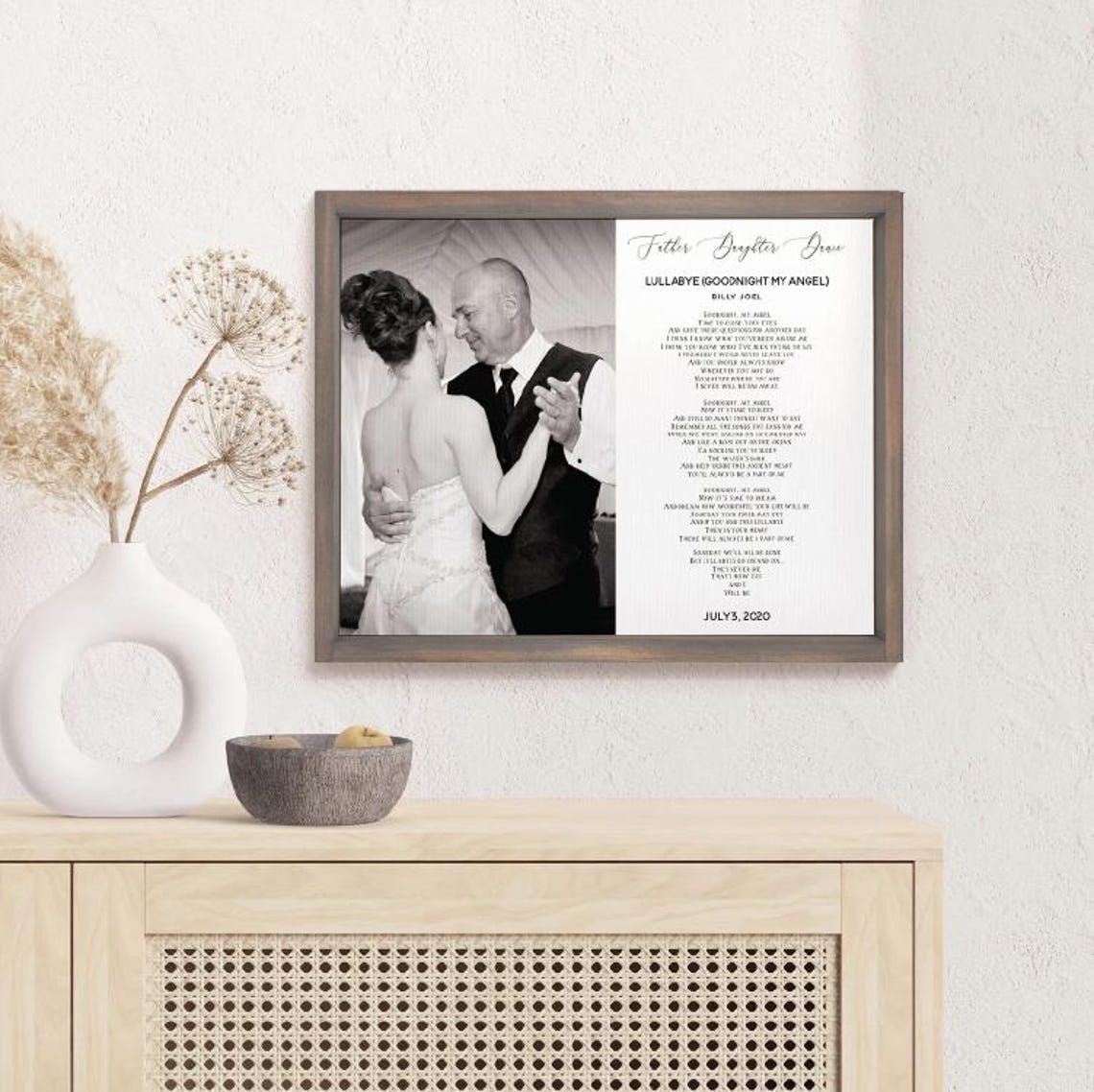 Father Daughter Dance Song Lyrics Poster Custom Wedding Photo Keepsake - Image 2
