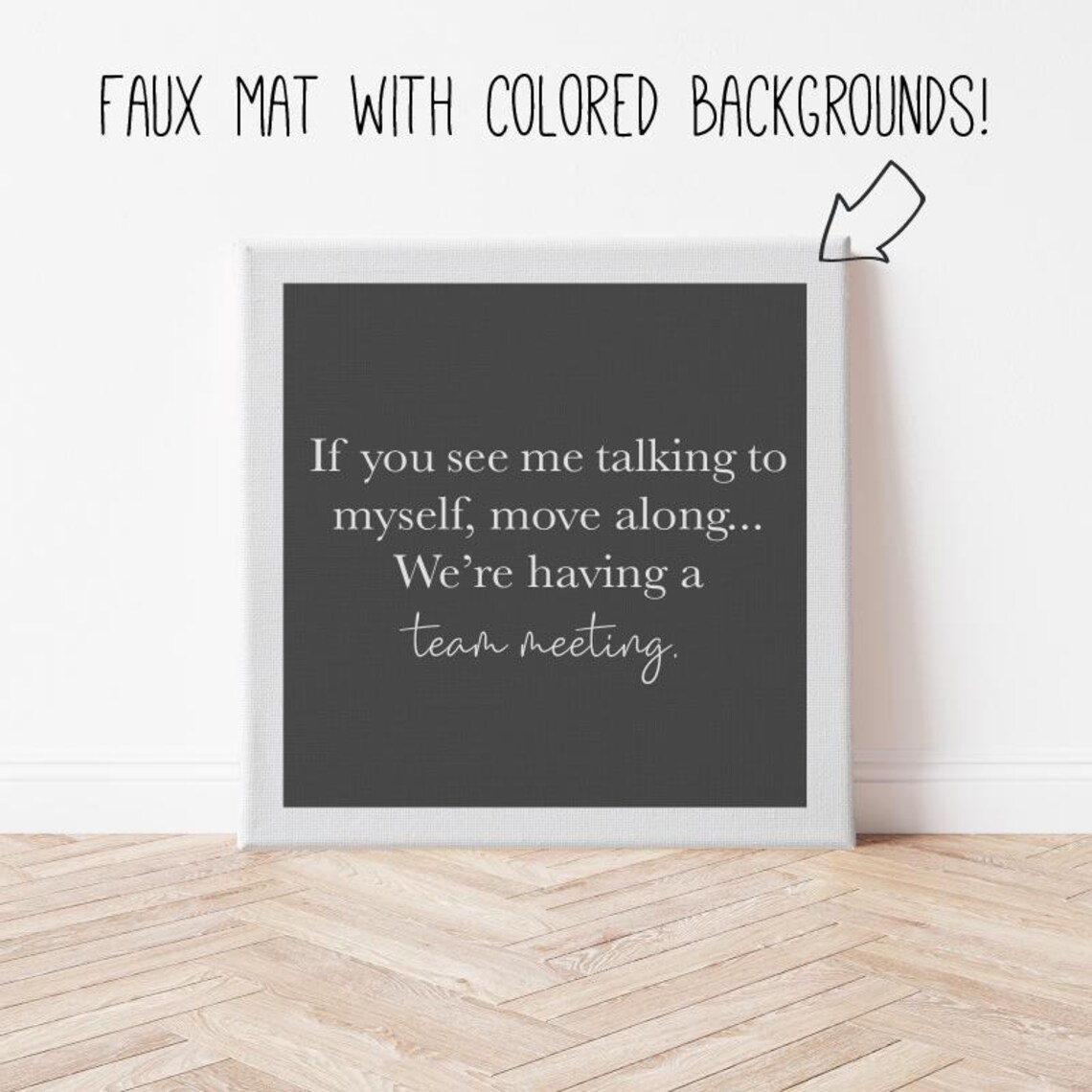Funny Office Quote Poster If You See Me Talking To Myself Team Meeting - Image 3