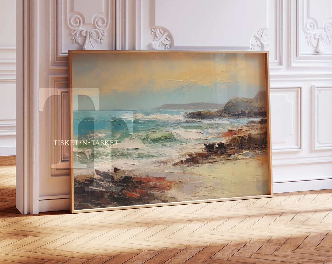 Impressionist Coastal Ocean Waves Abstract Seascape Wall Art