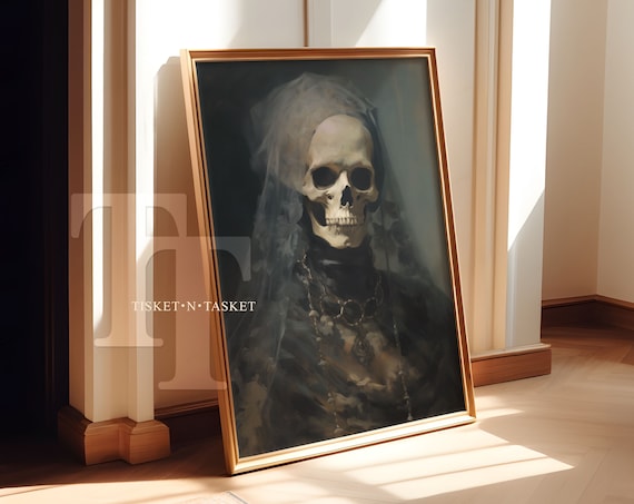 Gothic Skeleton Bride Dark Romantic Victorian Horror Art Print