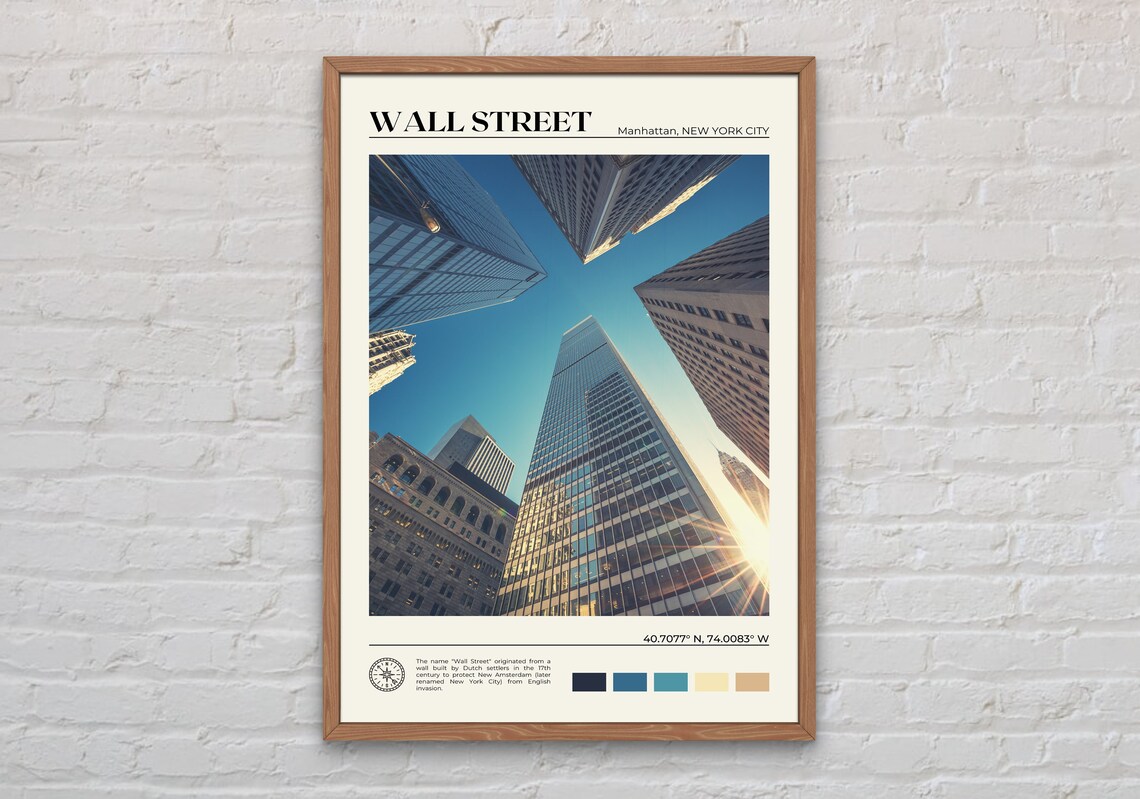 Wall Street Real Photo Poster, Urban Wall Decor
