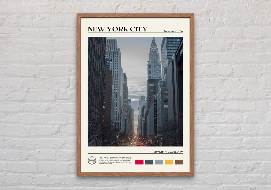 New York City Real Photo Travel Poster