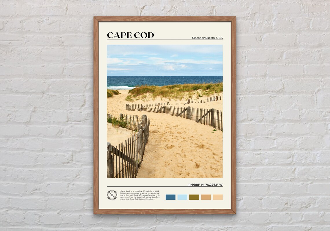 Cape Cod Travel Poster, Massachusetts Photo Print