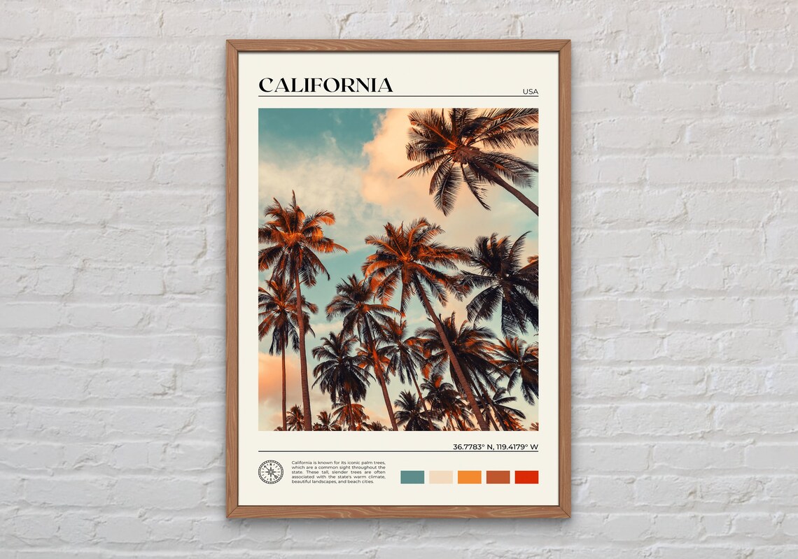 Real Photo California Travel Poster, California Decor