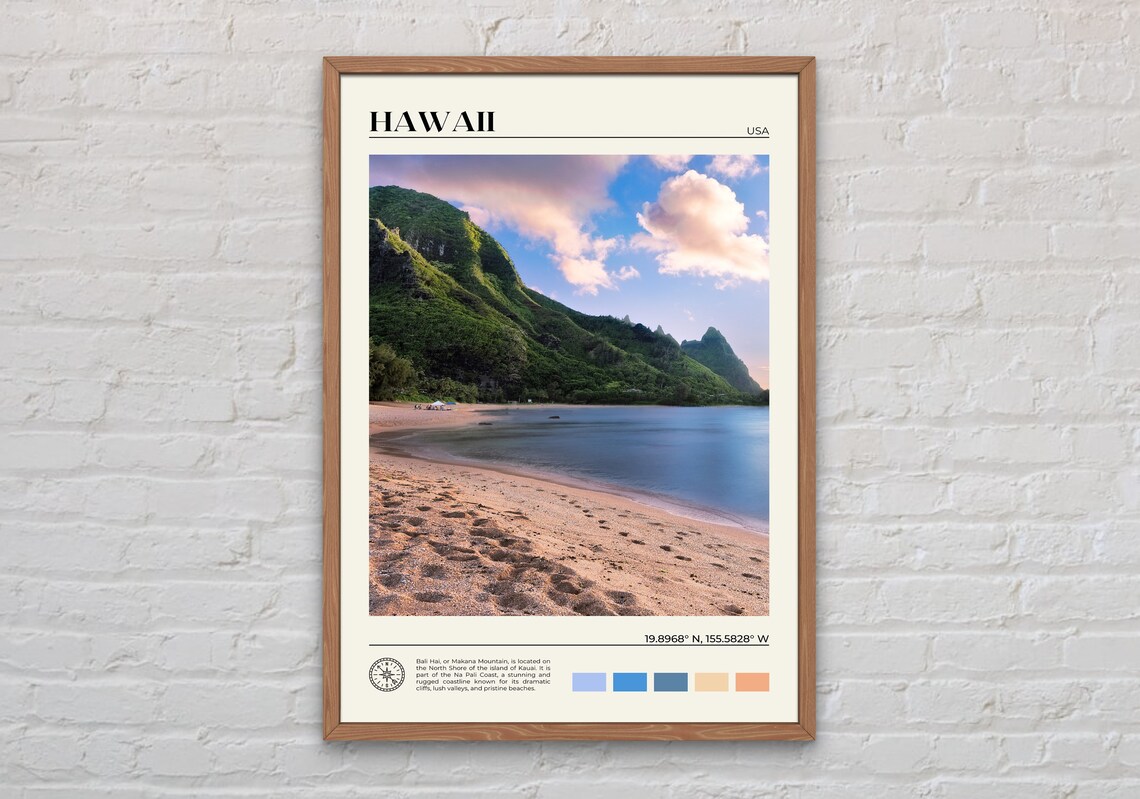 Hawaii Travel Photo Poster Print, Hawaiian Islands