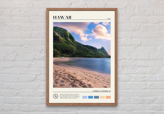 Hawaii Travel Photo Poster Print, Hawaiian Islands