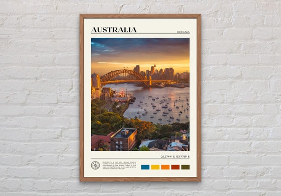 Australia Real Photo Travel Poster, Wall Decor