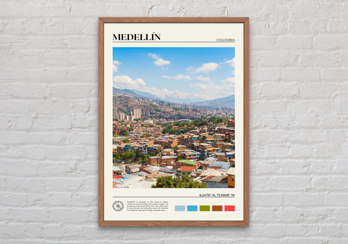 Medellín Photo Art Print, Colombia Travel Poster