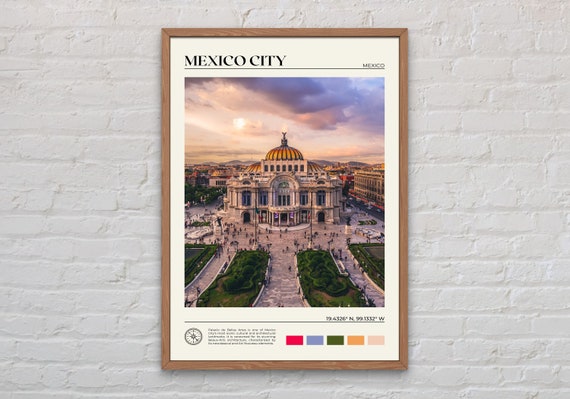 Mexico City Real Photo Travel Poster, City Decor