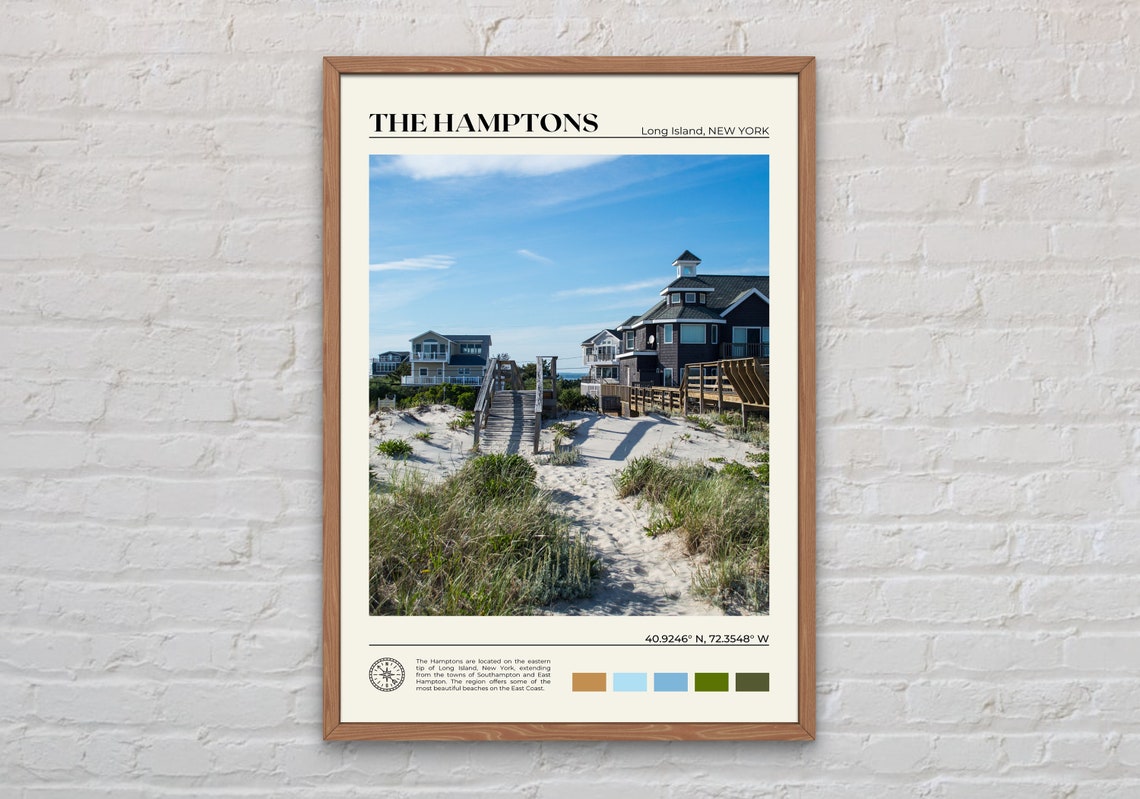 The Hamptons Long Island Beach Dunes Summer Photography Travel Poster