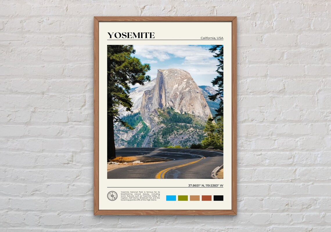 Yosemite Real Photo Travel Poster, USA National Park