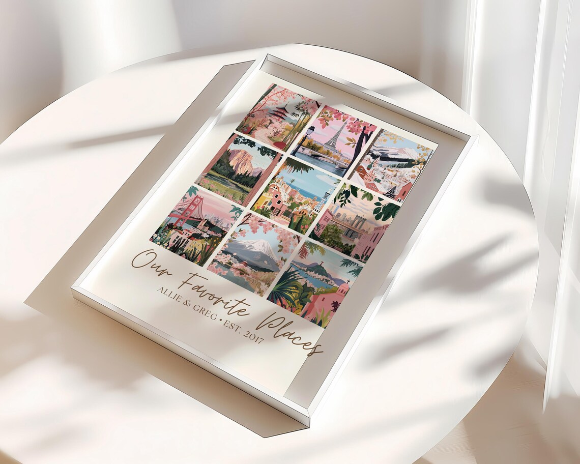 Our Favorite Places Custom Travel Poster for Couples - Image 3