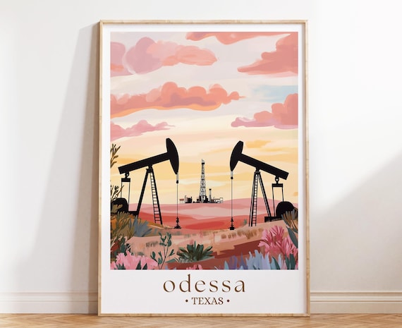 Odessa Texas Oil Pumpjack Sunset Desert West Texas Energy Poster