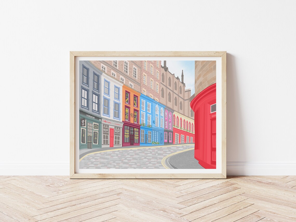 Edinburgh Victoria Street Travel Poster, Scotland
