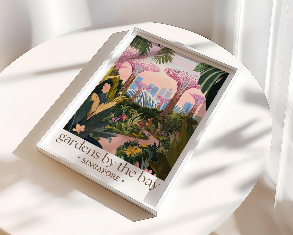 Gardens By The Bay Travel Poster, Singapore Skyline - Image 3