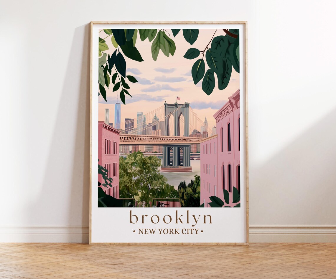 Brooklyn New York City Travel Poster, Bryant Park