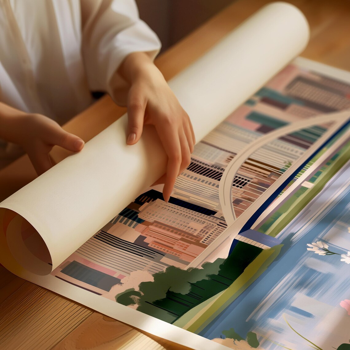 Edmonton Skyline Print, Alberta City Urban Poster - Image 2